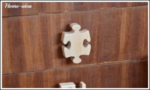 Gałka drewniana jesionowa - puzzle